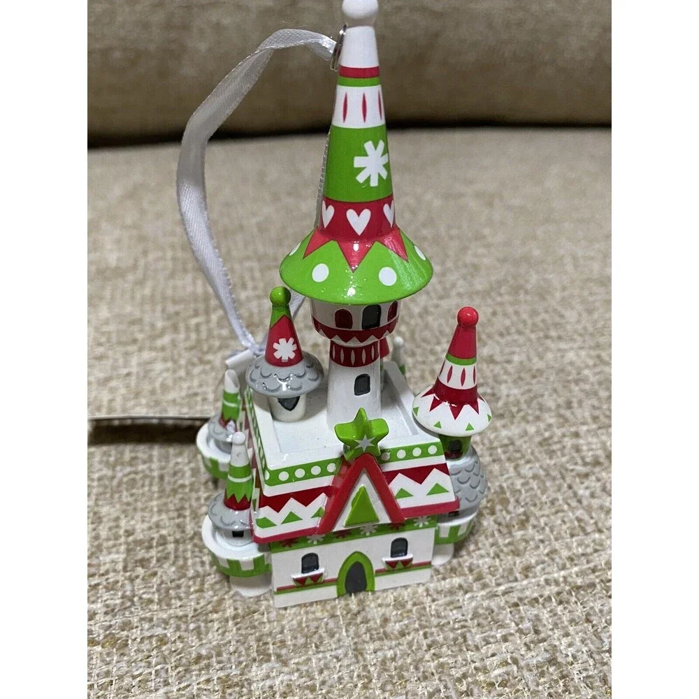 NWT Disney Fantasyland Castle Nordic Winter Village Holiday Christmas Ornament